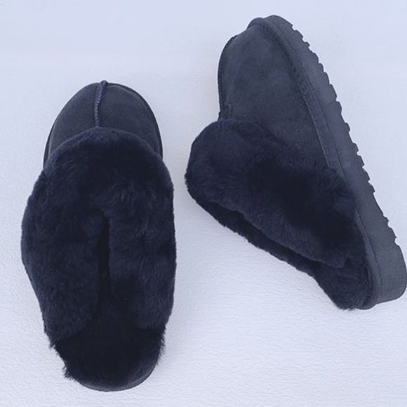 Noblag Purple Sheepskin Noblag Fur Slippers Shoes For Men & Women